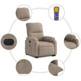 vidaXL Električni masažni naslonjač na podizanje smeđesivi mikrovlakna | shoptok.hr