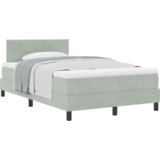vidaXL postelja s škatlastim vzmetenjem z vzmetnico Svetlo siva Mala dvojna žamet | Shoptok.si