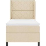 vidaXL Postelja z vzmetnico - Smetana, 90x190 cm, Tkanina, (22083493) | Shoptok.si