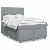 vidaXL Krevet box spring s madracem svjetlosiva 160x200 cm tkanina | shoptok.hr