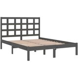  Posteljni okvir siv iz trdnega lesa 200x200 cm, (20708205) | Shoptok.si