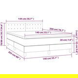  Box spring postelja z vzmetnico LED krem 140x200 cm blago, (20899666) | Shoptok.si