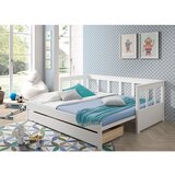 Vipack Bela otroška postelja iz masivnega bora z dodatnim ležiščem in prostorom za shranjevanje 90x200 cm PINO – | Shoptok.si