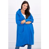 Kesi Oversize cape with hood purple-blue Cene