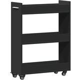 vidaXL Ormarić s kotačima crni 60 x 22 x 79 cm od konstruiranog drva Cijene