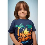 Defacto Baby Boy Palm Pattern Short Sleeve T-Shirt