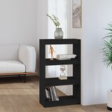 vidaXL knjižna omara / pregrada črna 60x30x103,5 cm trdna borovina Cene