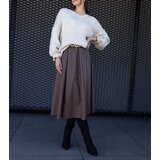 UR/CEO Brown long skirt with animal print belt Hanie | Shoptok.si