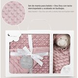 Interbaby set dekica Bubble i tješlica Bear Dark Pink | shoptok.hr