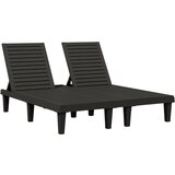 Maison Chic Dvojni Ležalnik - Sončna ležalnik črn 155x138x83 cm polipropilen, (22042901) Cene
