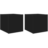  Zidni TV ormarići s LED svjetlima 2 kom crni 30,5 x 35 x 30 cm | shoptok.hr