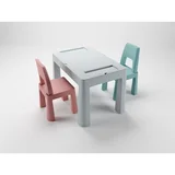Set dječjeg namještaja (stol, 2 stolice) Teggi Multifun Grey/Pink