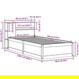 vidaXL Okvir kreveta bez madraca bijeli 90 x 190 cm masivna borovina | shoptok.hr