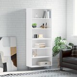 vidaXL Visoka komoda bela 69,5x32,5x180 cm inženirski les Cene