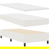 Box Spring Krevet s Madracem &amp LED Krem 90x200 cm Kordura tkanina | shoptok.hr