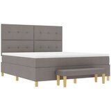 s opruga kutije Sivo-smeđa 200 x 180 cm tkanina | shoptok.hr