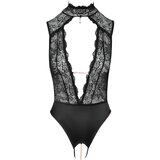 Abierta Fina Lace, Open Bodysuit with Rhinestones (Black) | shoptok.hr