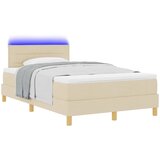  LED Box Spring Krevet s LED trakama Krema 120 x 190 cm tkanina | shoptok.hr