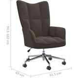  Stol za sproščanje temno siv žamet, (20821670) | Shoptok.si