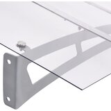Nadstrešnica za vrata srebrna i prozirna 120x90 cm polikarbonat | shoptok.hr