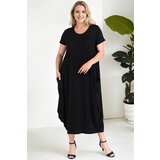 Dewberry 43964 Plus Size Jumbo Short Sleeve Dress-BLACK | Shoptok.si