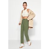 Trendyol Khaki Anti-aging/Faded-Effect Straight Fit Thin, Knitted Sweatpants | shoptok.hr