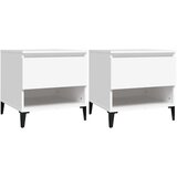vidaXL stranska mizica 2 kosa bela 50x46x50 cm inženirski les | Shoptok.si