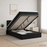  Krevet od pjene s madracem i LED-om Crna 120 x 200 cm Baršun - Crna 120 x 200 cm Kristal s dugmadima | shoptok.hr