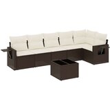  7-dijelni set vrtnih sofa od poliratana s jastucima smeđi | shoptok.hr