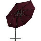  Konzolni suncobran sa šipkom i LED svjetlima 300 cm bordo | shoptok.hr