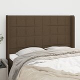  Uzglavlje s ušima tamnosmeđe 147x16x118/128 cm od tkanine | shoptok.hr