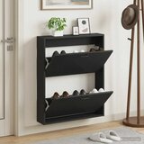  Ormar za cipele na zidu HAARLEM 71 x 17 x 86 cm Crna - Crna | shoptok.hr