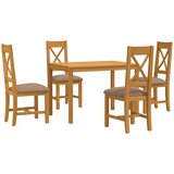  Blagovaonski set 5 kom. Siva Čvrsto Hrastovo Drvo | shoptok.hr