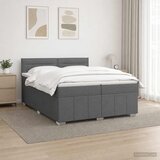  LED okvir za krevet s madracem Tamnosiva 200 x 200 cm Tkanina | shoptok.hr