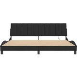  Okvir kreveta s LED svjetlima crni 200 x 200 cm baršunasti | shoptok.hr