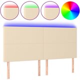 Maison Chic led posteljno vzglavje - vzglavna omarica - nočna omarica krem 180x5x118/128 cm blago, (21706713) | Shoptok.si