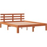  The Living Store Posteljni okvir brez vzmetnice voščeno rjav 120x190 cm borovina - Posteljni Okvir, (21455158) | Shoptok.si