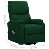  Masažni stol s funkcijo vstajanja temno zeleno blago, (20921218) | Shoptok.si