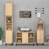  3-dijelni set kupaonskog namještaja boja hrasta sonome drveni | shoptok.hr