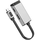 Oem A-Logic, 2-v-1 USB-C na HDMI 4K 60Hz in USB-C 100W hitri HUB MagForce serija, Črna / Srebrna, (5000185074) | Shoptok.si