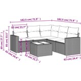  6-dijelni set vrtnih sofa s jastucima crni od poliratana | shoptok.hr