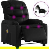 Maison Chic Električni masažni naslanjač - Relax naslanjač črno umetno usnje, (22134686) | Shoptok.si