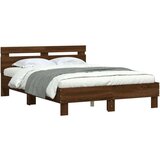  Okvir za krevet s uzglavljem smeđa boja hrasta 120x200cm drveni | shoptok.hr