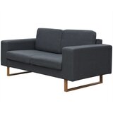 vidaXL Kavč Dvosed Blago Temno Sive Barve | Shoptok.si