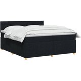  Boxspring krevet s madracem Crna 200 x 200 cm Tkanina | shoptok.hr