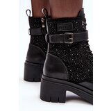 GOE Leather Boots Workery Embellished with Rhinestones | Shoptok.si
