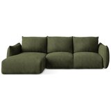 Makamii Zelena sklopiva kutna garnitura od šenila (s lijevim kutom/s ležaljkom) Leila – | shoptok.hr