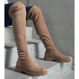 Gemre Brown long flat-soled boots Tromi | Shoptok.si