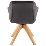 Bessagi Home naslanjač leonie, temno siva, žamet, vrtljiv | Shoptok.si