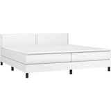  Box spring postelja z vzmetnico LED bela 200x200cm umetno usnje, (20726453) | Shoptok.si